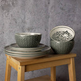Code Maison ceramic Inari dinner set 12 piece green (British brand)