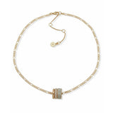 Argos DKNY Gold Tone Pave White Baguette Pendant Necklace- Buy online at McGrocer