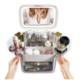 Rio transparent vanity case with LED mirror, imported from the UK