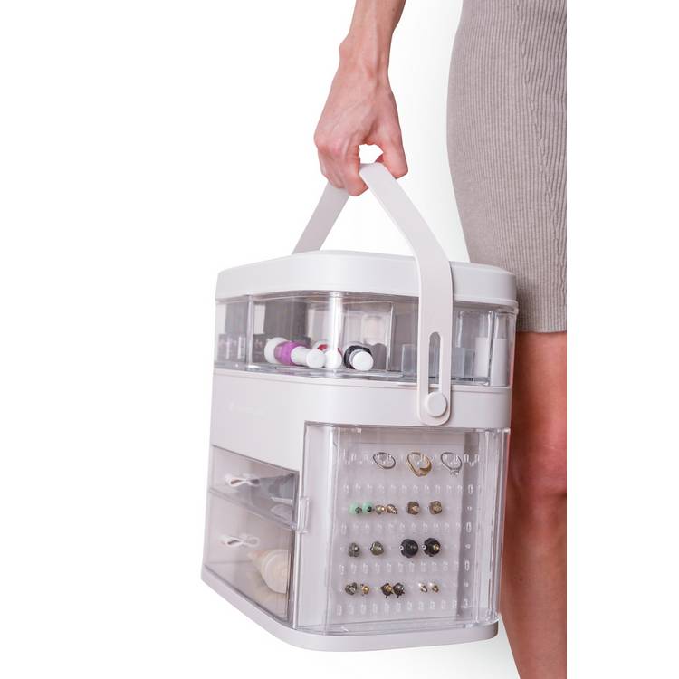 Rio transparent vanity case with LED mirror, imported from the UK