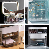 Rio transparent vanity case with LED mirror, imported from the UK