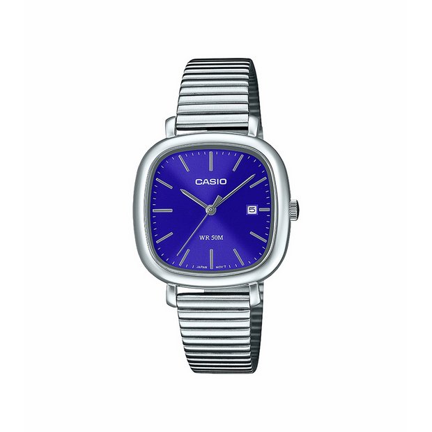 Casio LTP-B166 blue dial stainless steel watch (British brand)