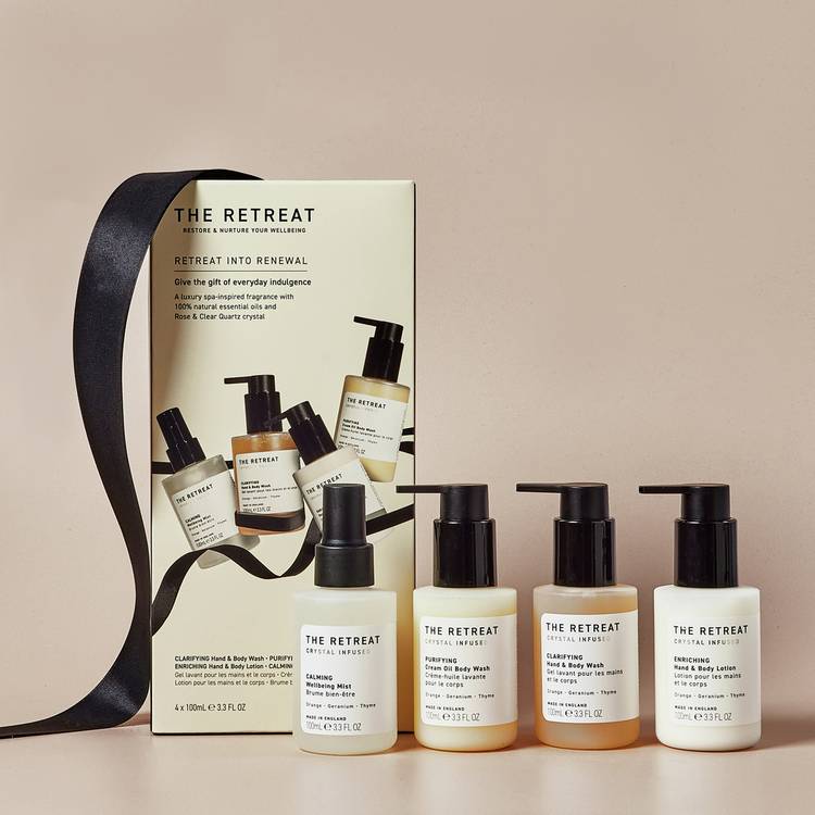 The Retreat Into Renewal Everyday Indulgence Gift Set, imported from the UK