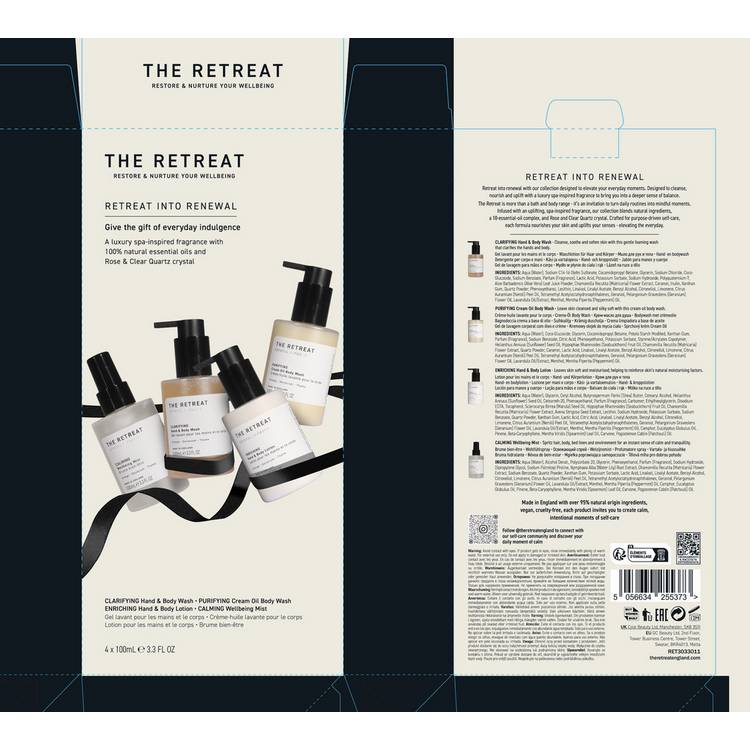The Retreat Into Renewal Everyday Indulgence Gift Set, imported from the UK