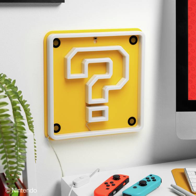 Super Mario Question Block neon light wall mountable, UK version