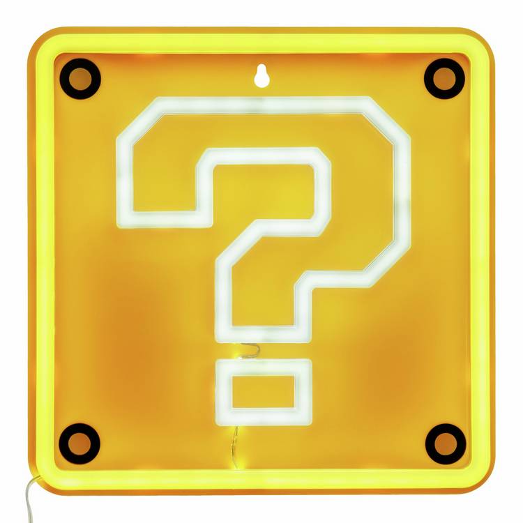 Super Mario Question Block neon light wall mountable, UK version