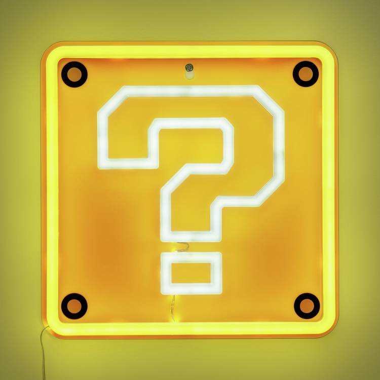 Super Mario Question Block neon light wall mountable, UK version