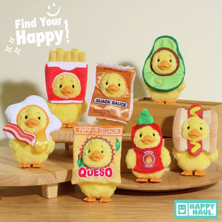 Happy Haul Duckalooz surprise plush duck with snack costume - British product
