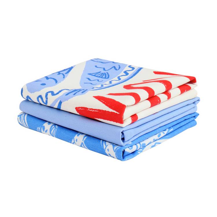 Argos Home coastal print tea towels pack of 3, imported from the UK