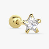 Revere gold star stud earring cubic zirconia - British product
