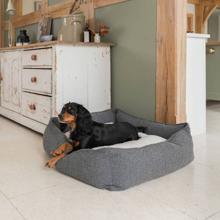 Lords & Labradors dog bed granite Boucle large - British product