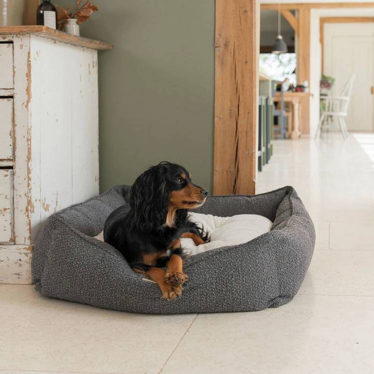 Lords & Labradors dog bed granite Boucle large - British product