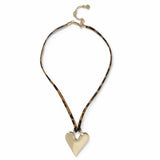 Revere gold-tone heart leopard cord adjustable necklace, UK version