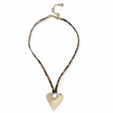Argos Revere Freedom Gold-tone Heart Leopard Cord Necklace 45cm Chain- Buy online at McGrocer