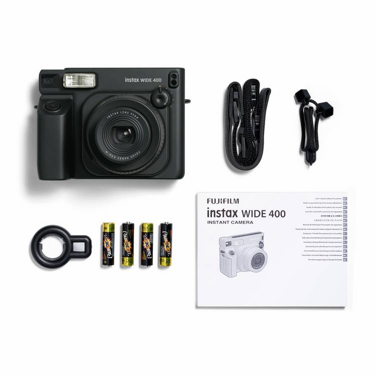 instax WIDE 400 instant camera Jet Black, imported from the UK