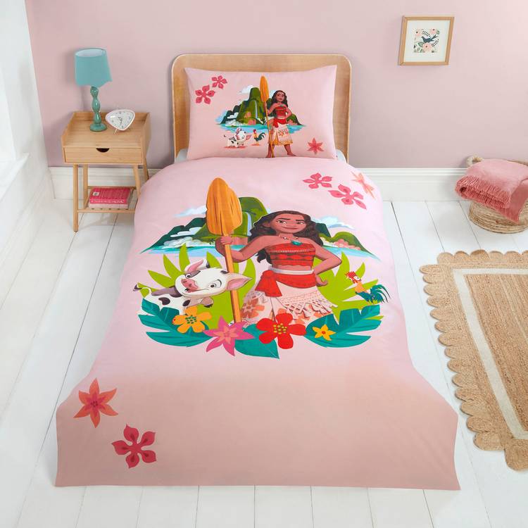 Disney Moana kids bedding set tropical pink single (British brand)