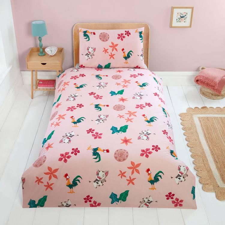 Disney Moana kids bedding set tropical pink single (British brand)