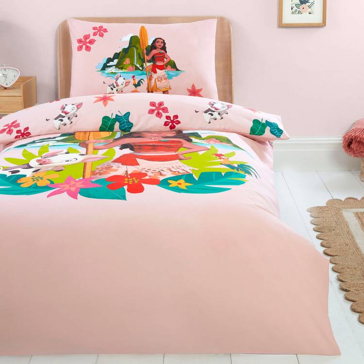 Disney Moana kids bedding set tropical pink single (British brand)