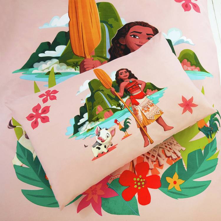 Disney Moana kids bedding set tropical pink single (British brand)