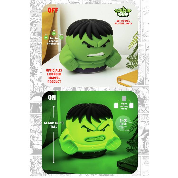 Marvel Hulk SquishyGlo silicone desk lamp green, imported from the UK