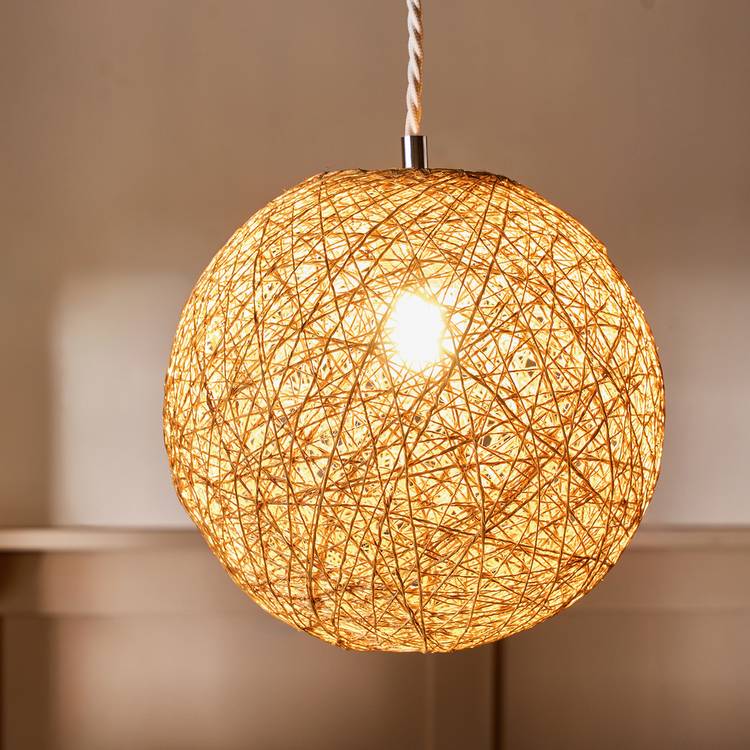 Argos Home natural hemp ball easy fit lampshade 24.5cm (British brand)
