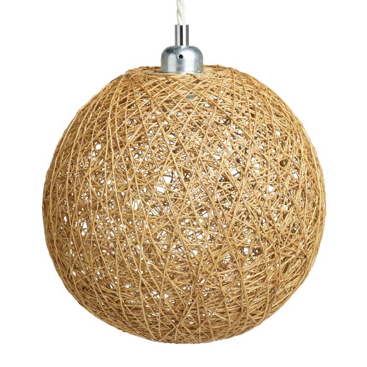 Argos Home natural hemp ball easy fit lampshade 24.5cm (British brand)