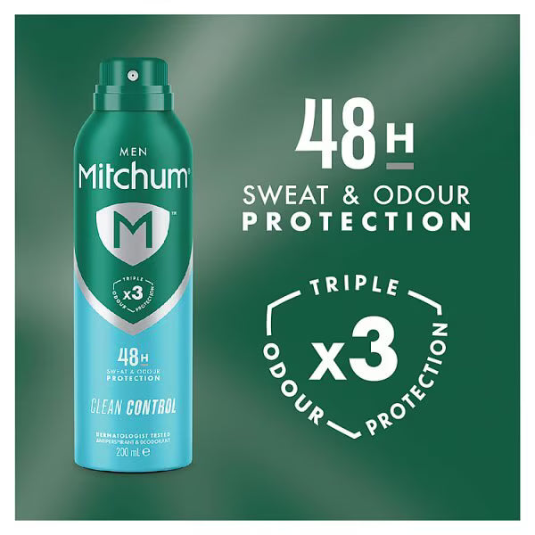 Mitchum Clean Control Anti-Perspirant Aerosol 200ml, imported from the UK