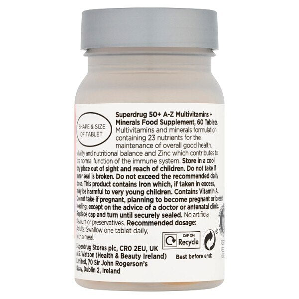 Superdrug A-Z Multi-vitamins 50+ 60s GOODS Superdrug
