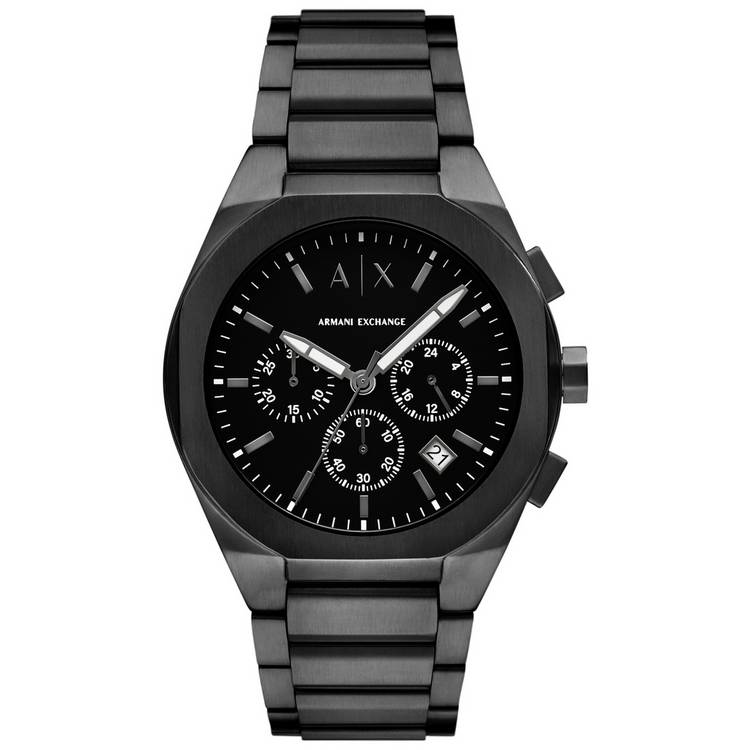 Armani Exchange Sync watch stainless steel bracelet black dial (British brand)