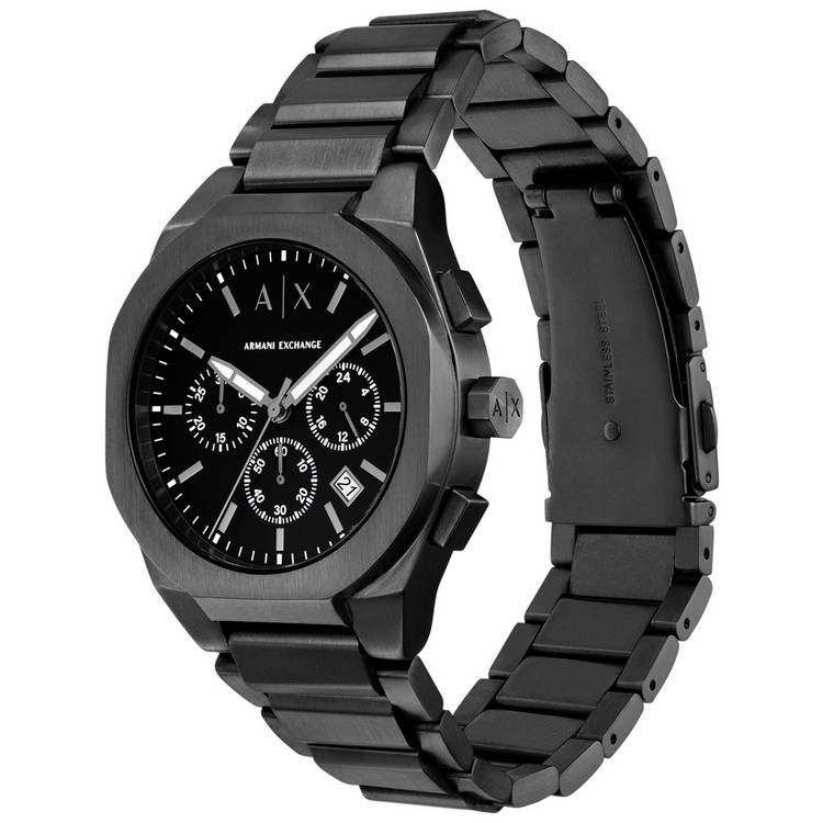 Armani Exchange Sync watch stainless steel bracelet black dial (British brand)