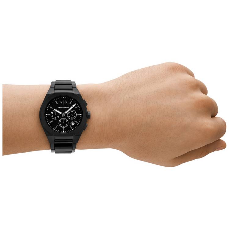 Armani Exchange Sync watch stainless steel bracelet black dial (British brand)