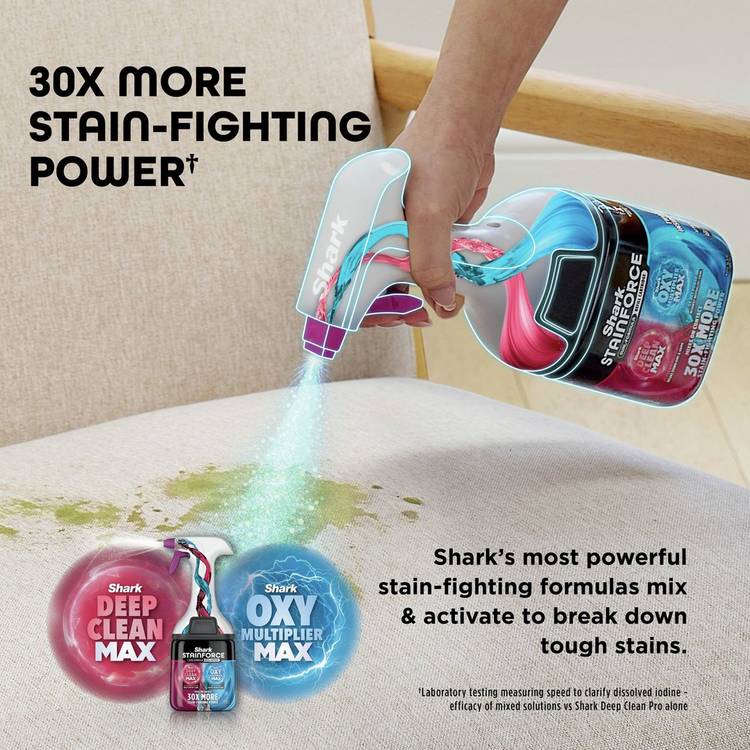 Shark StainForce 500ml dual formula cleaning solution 2-pack - British product