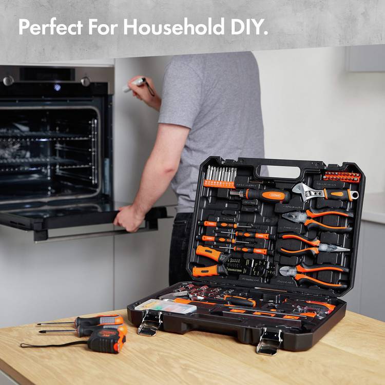 VonHaus hand tool kit 120 pieces, blow-moulded case (British brand)