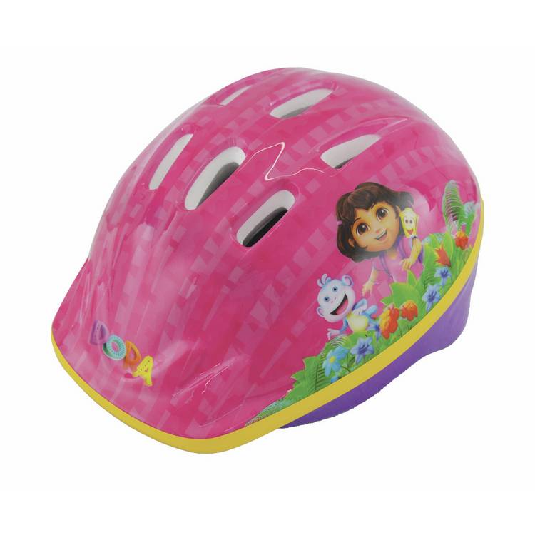 Dora multicolour kids bike helmet with air vents 48-52cm, UK version