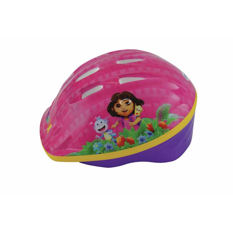 Dora multicolour kids bike helmet with air vents 48-52cm, UK version