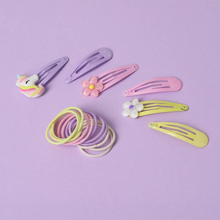 Flitzy unicorn and flower clips and hair bands set (British brand)