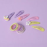 Flitzy unicorn and flower clips and hair bands set (British brand)