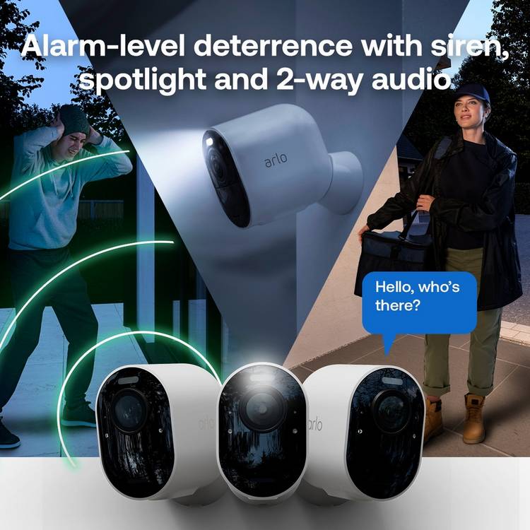 Arlo Ultra 3 security cam 2-pack Smarthub solar panel - British product