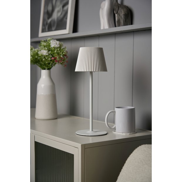BHS rechargeable LED table lamp white, UK version