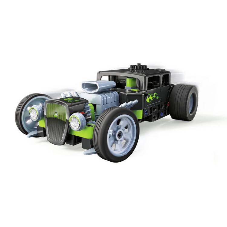 Clementoni Mechanics Lab Hotrod & Rocket toy truck building set, UK version