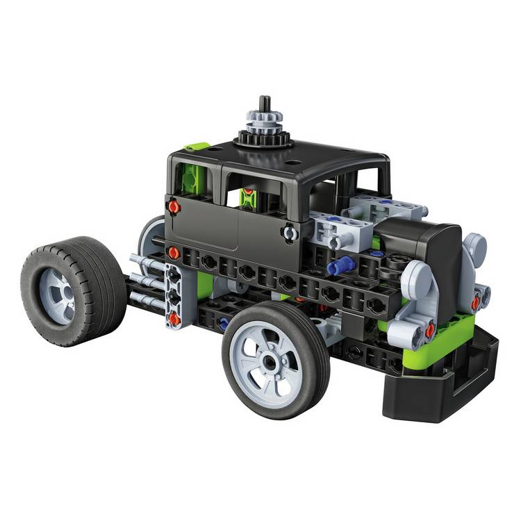 Clementoni Mechanics Lab Hotrod & Rocket toy truck building set, UK version