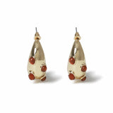 Argos Freedom Orange Stone Studded Gold Hoop Earrings- Buy online at McGrocer