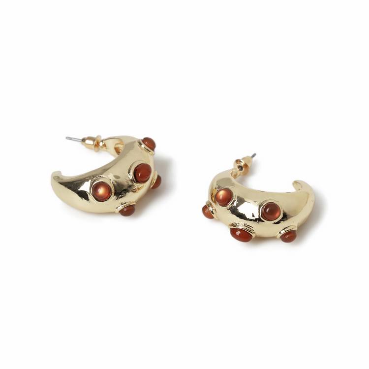 Freedom orange stone hoop earrings - British product