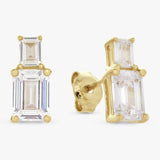 Argos Revere Gold Plated Silver Stacked Stones Stud Earrings- Buy online at McGrocer