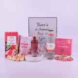 Spicers Of Hythe pink gin lover gift box with Mermaid Pink Gin and treats, UK version