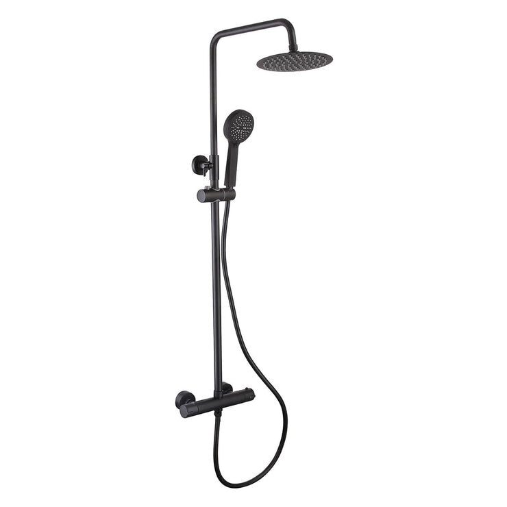 DEVA Essentials Shower matte black 200mm overhead - British product
