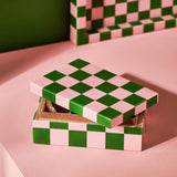 Argos Habitat Brights Checkered Resin Trinket Box - Pink & Green- Buy online at McGrocer