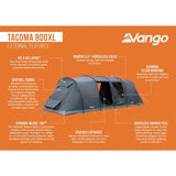 Vango Tacoma 800XL 8-person tunnel tent - British product