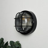 Coast black round caged bulkhead H18cm (British brand)