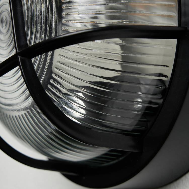 Coast black round caged bulkhead H18cm (British brand)